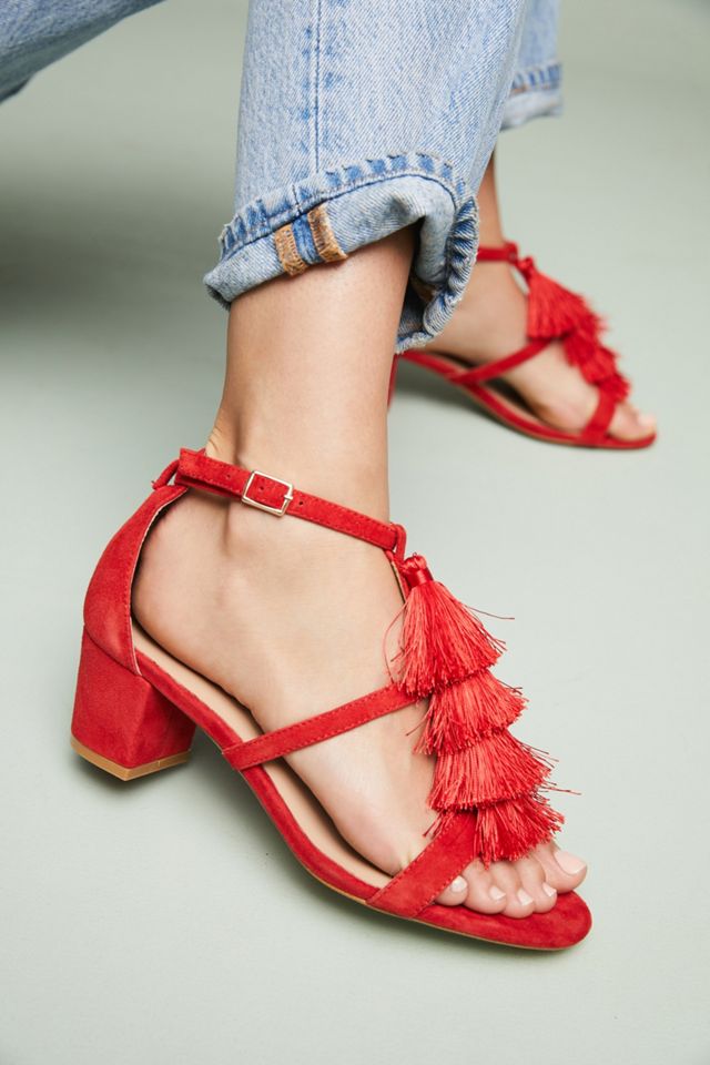 Anthropologie Tassel Heeled Sandals #2