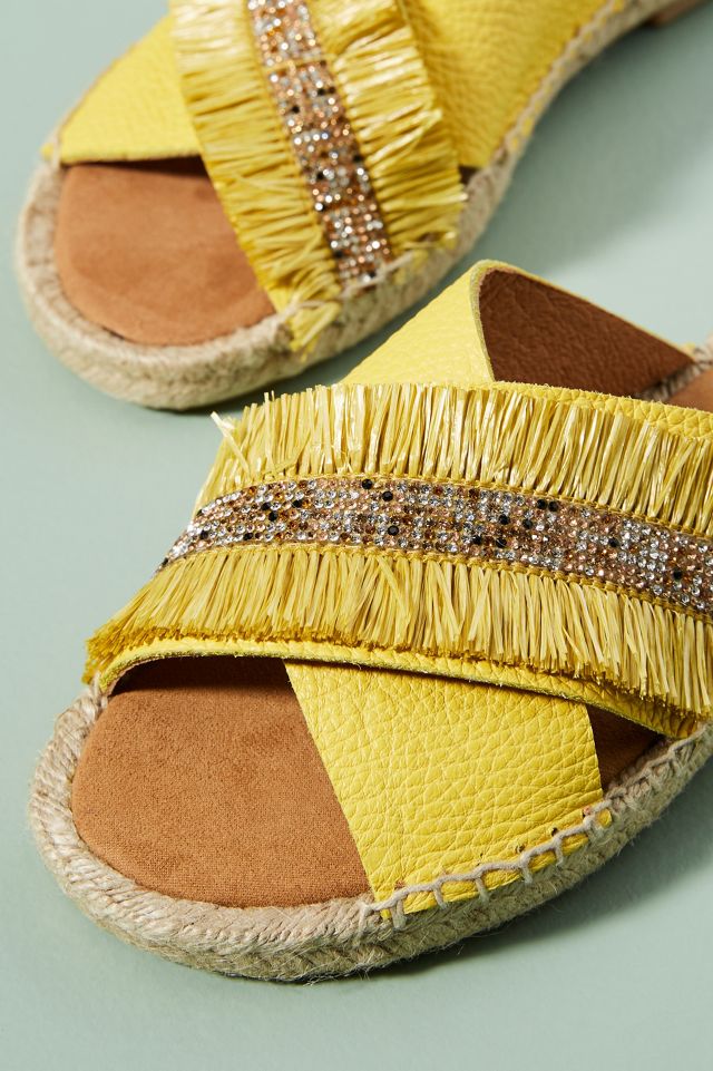 Maypol Fringed Espadrille Slide Sandals #2