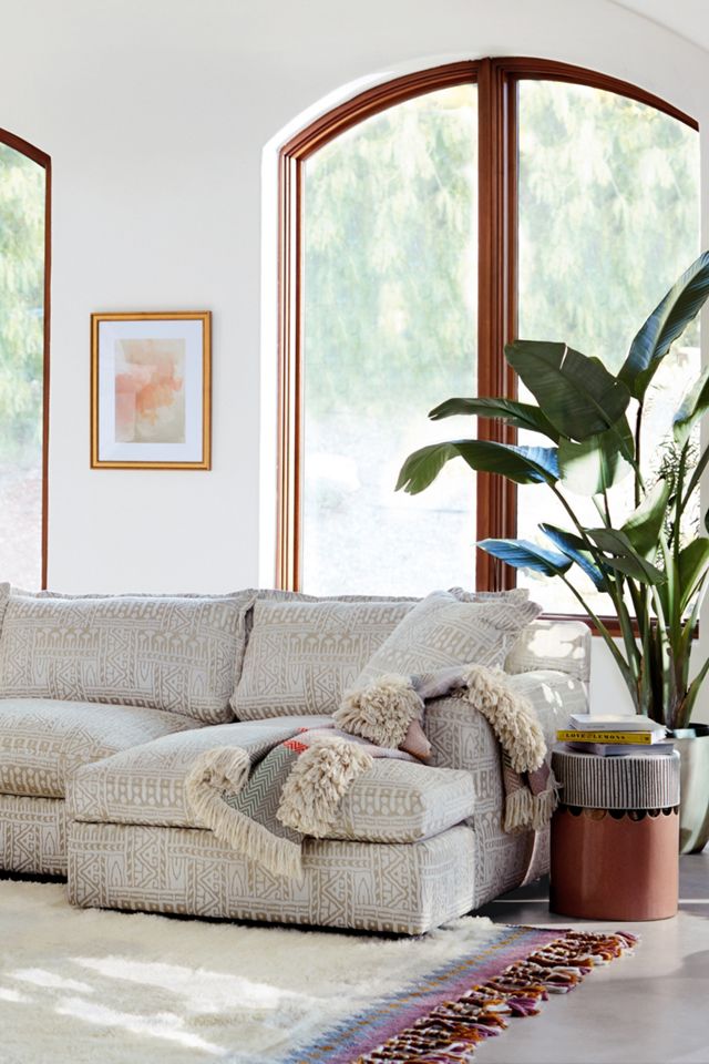 Rosa-Printed Katina Chaise Sectional., Right #4