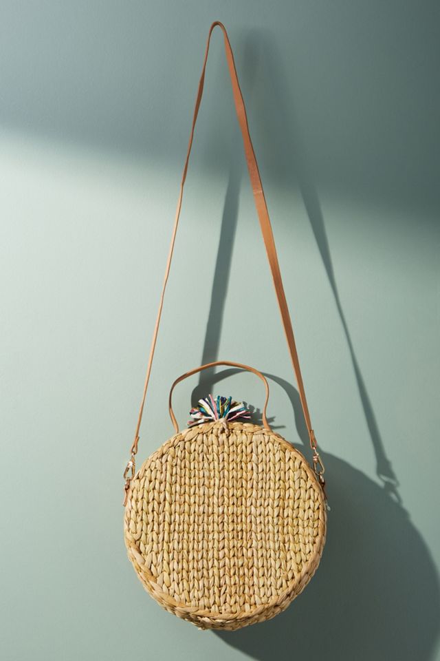 Toucan-Embroidered Straw Crossbody #1