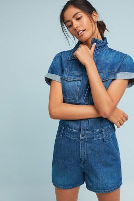 Anthropologie hotsell denim romper