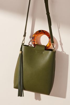 Lucite-Handled Tote Bag