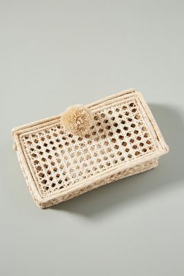 Manilla Woven Straw Clutch