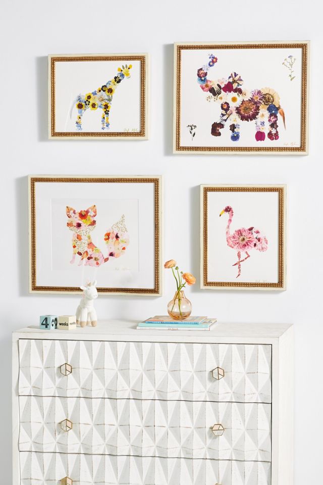 Pressed Flower Fox Wall Art #2