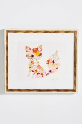 Pressed Flower Fox Wall Art