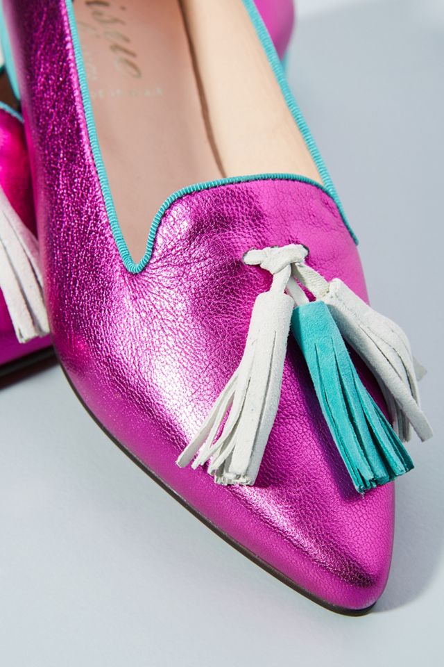 Metallic Tasselled-Leather Loafers #1