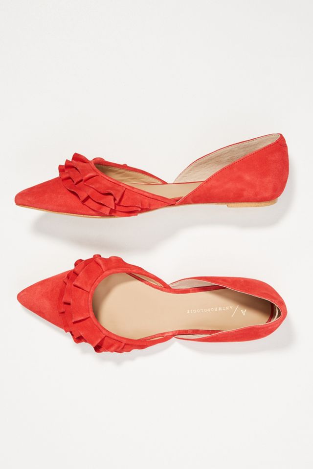 Dorsay Flache Wildlederschuhe mit Rüschen #1