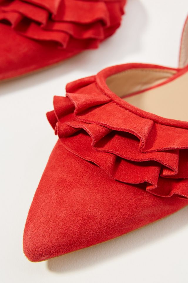 Dorsay Flache Wildlederschuhe mit Rüschen #2