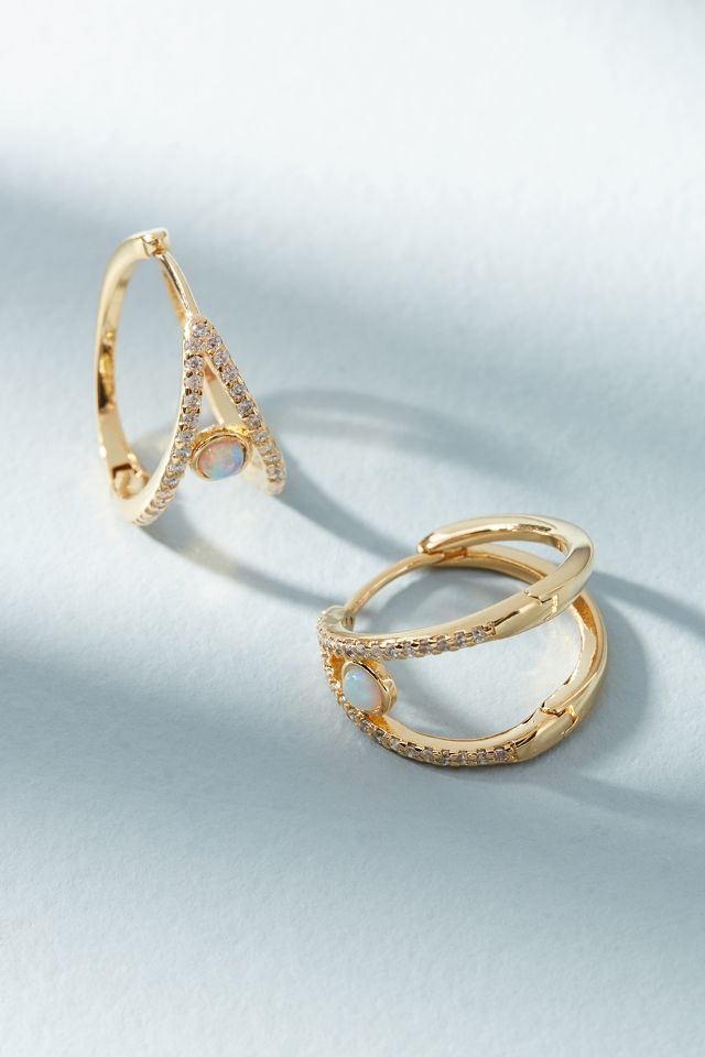 Adorned Hugger Hoop Earrings | Anthropologie