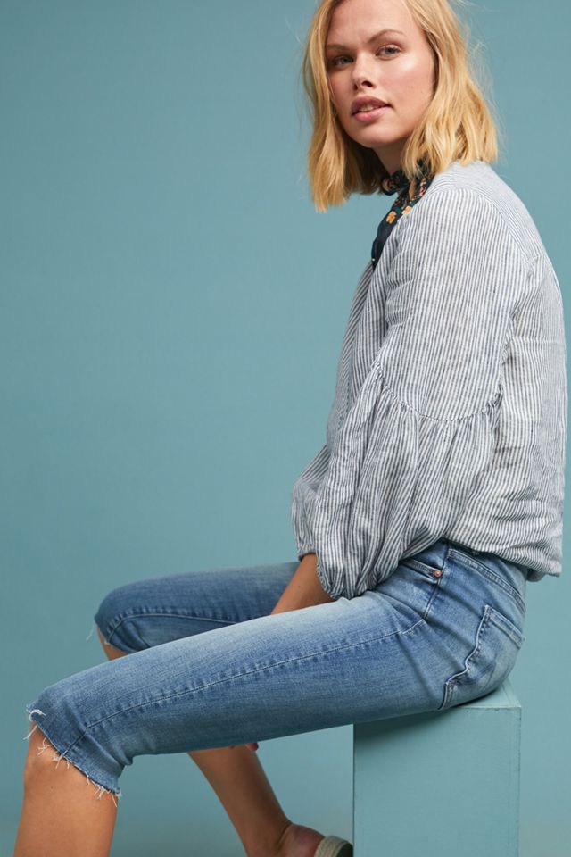 MOTHER The Stunner Knicker High-Rise Frayed Jeans