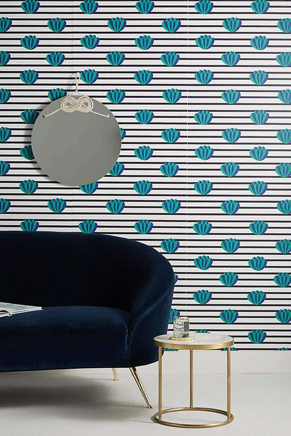 Clare V Lotus Striped Wallpaper By . In Black Size Xs