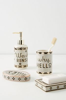The Bistro Tile Stoneware Bath Collection