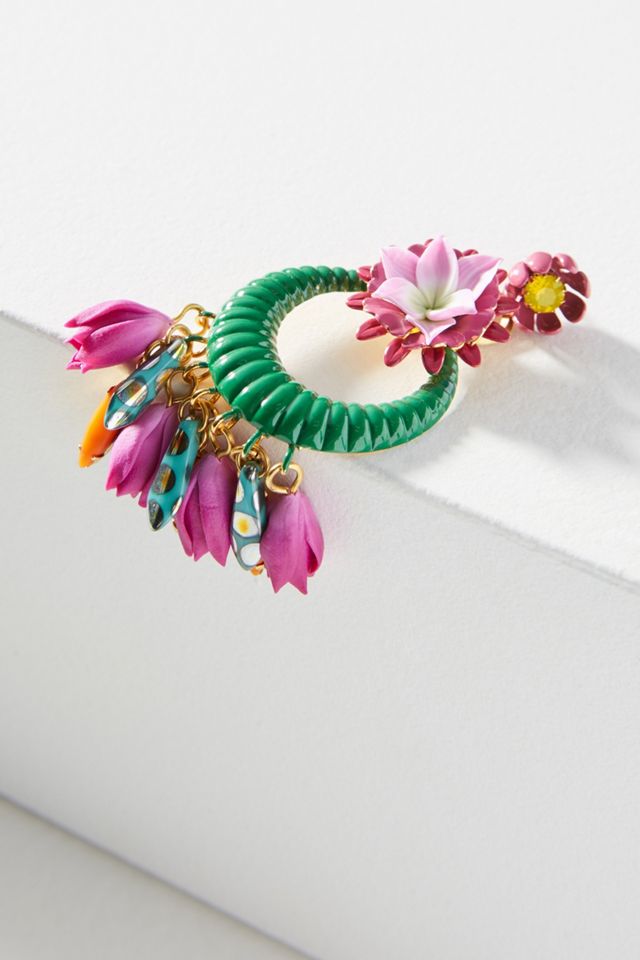 Elizabeth Cole Abbot Wreath Drop Earrings #1
