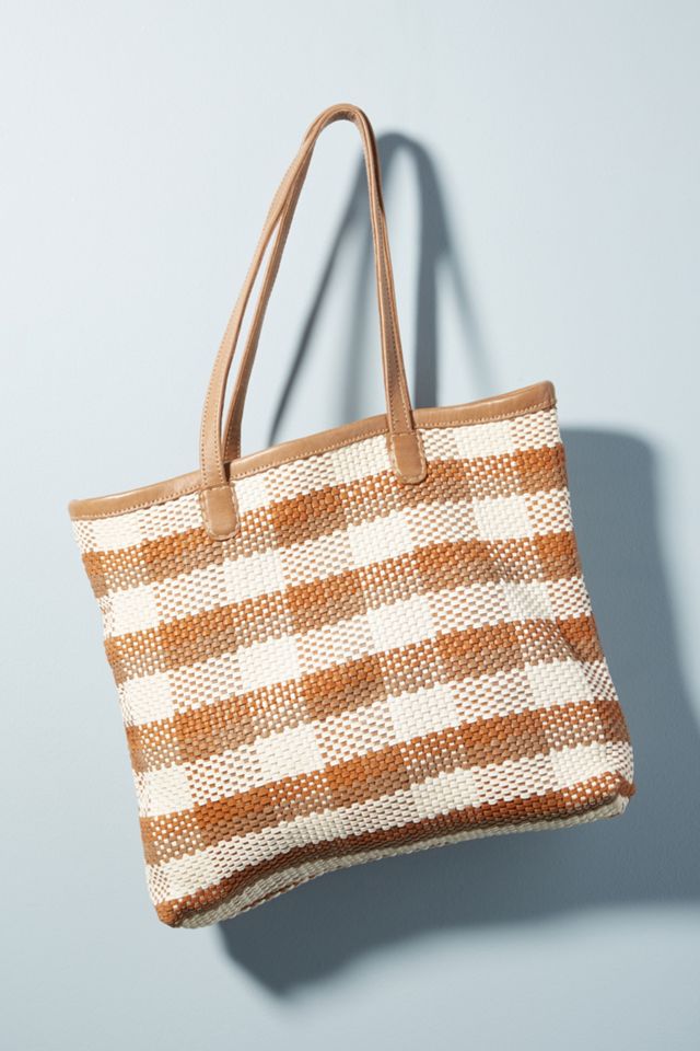 En Shalla Woven Leather Tote Bag | Anthropologie