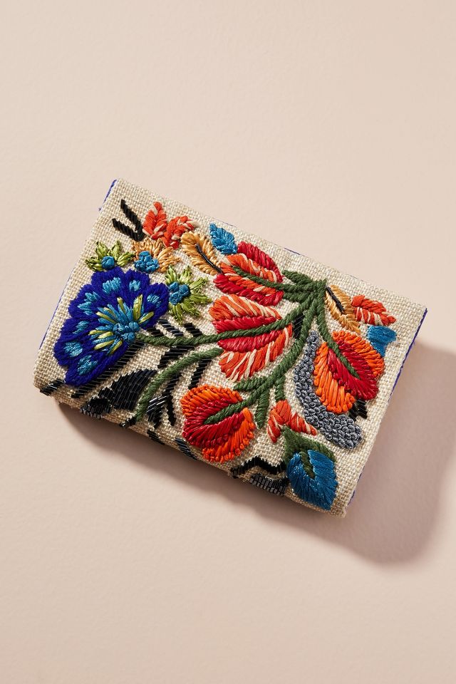Fanciful Florals Embroidered Clutch | Anthropologie