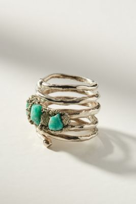 Silver + Stone Wrap Ring