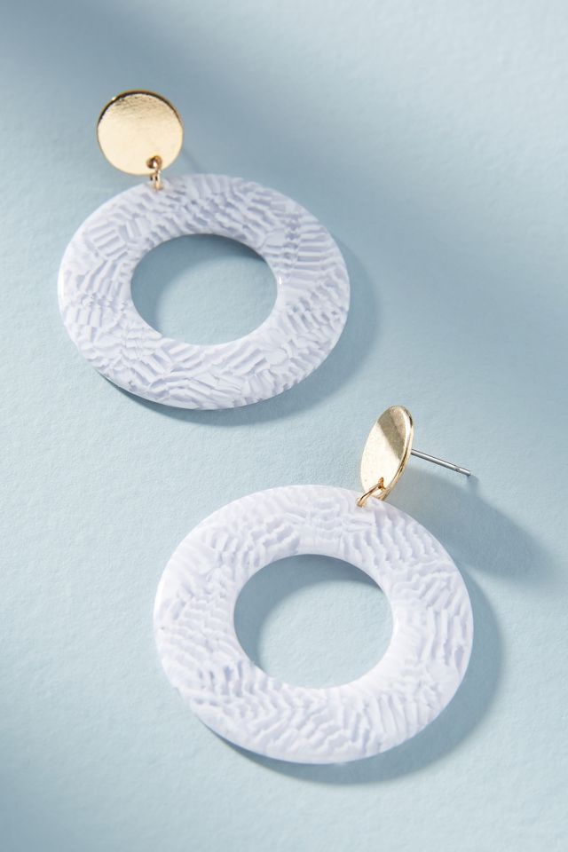 Marbled Resin Hooped Drop Earrings | Anthropologie