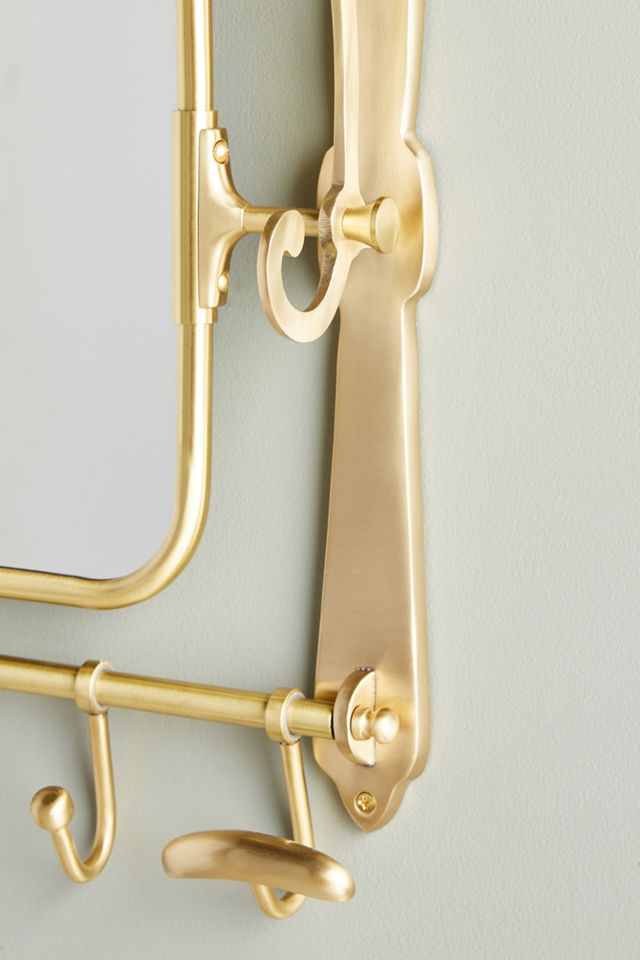 Wall-Mounted Hanging Rack With Mirror #2