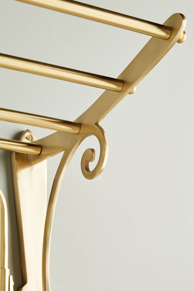 Wall-Mounted Hanging Rack With Mirror #4