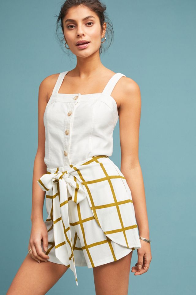 Helene Checked Wrap Shorts