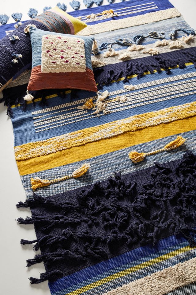 All Roads Texture-Striped Flatweave Rug #1