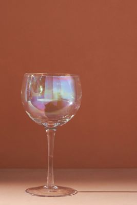 Iridescent Red Wine Glasses, Set of 4