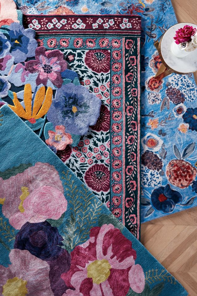 アンソロポロジー新品Tufted Jardin Rug 花柄ラグ 61×91cm Anthropologie 送料込 お花 Tufted Jardin Rug 61x91.5