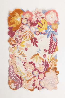 Anthropologie Tufted Jardin Rug By  In Pink Size 3 X 5