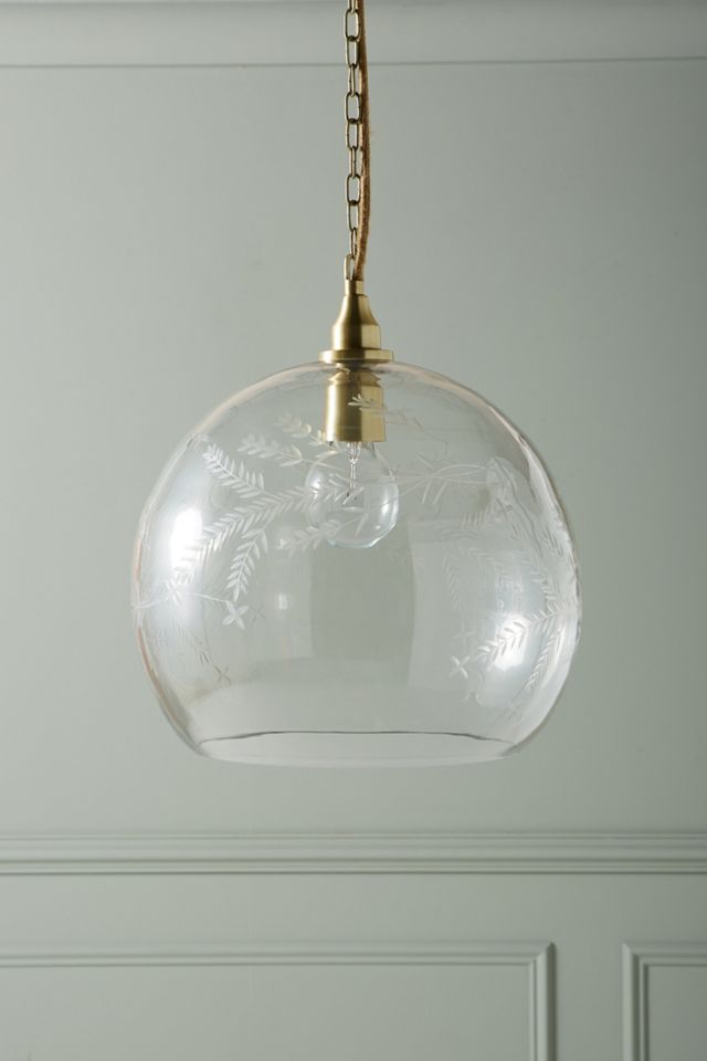 Etched Globe Pendant #1