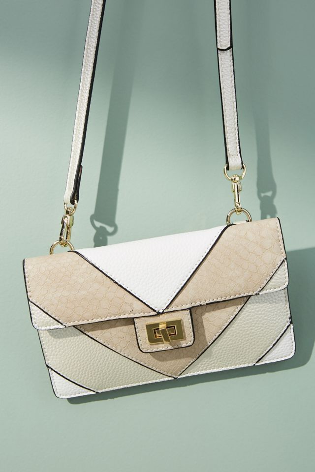 Emma Chevron Crossbody Bag | Anthropologie Anthropologie ili NEW YORK Green & Multi Color Chevron Stripes Leather Crossbody main image 0