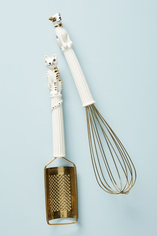 Gilded Stoneware Whisk #1