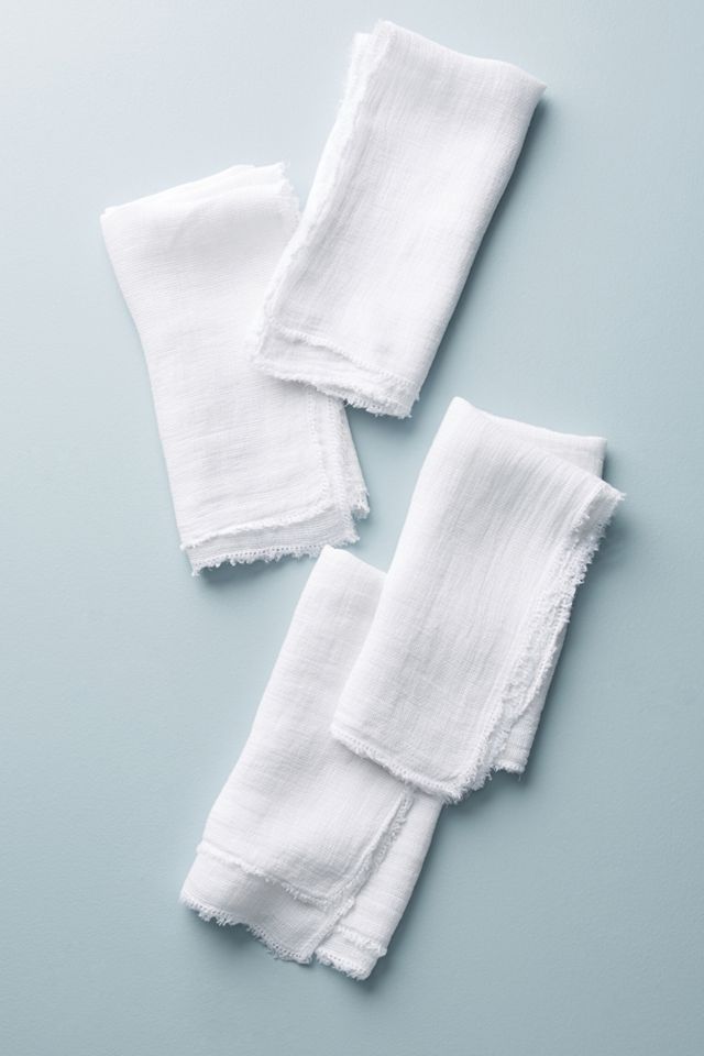 Frayed Linen Napkins, Set of 4