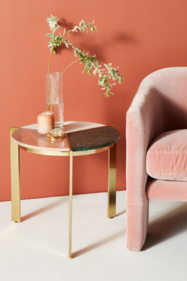 Sectored Marble Side Table | Anthropologie