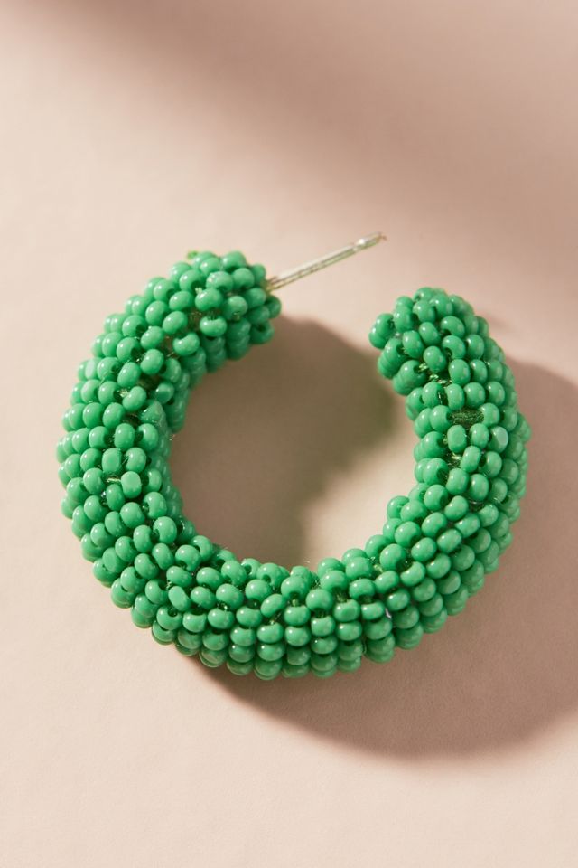 Beaded Mini Hoop Earrings #1