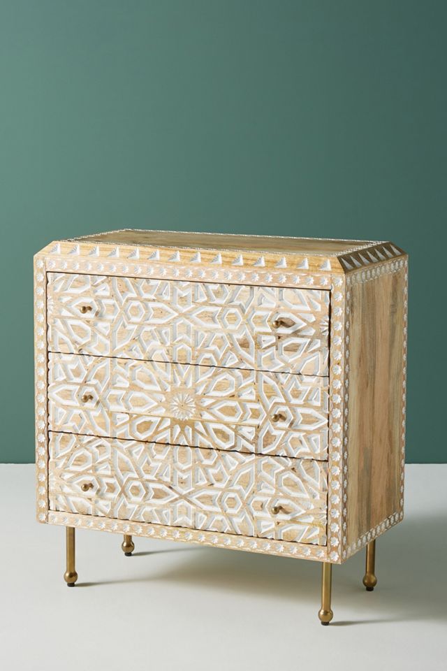 Handcarved Albaron Three-Drawer Dresser #2