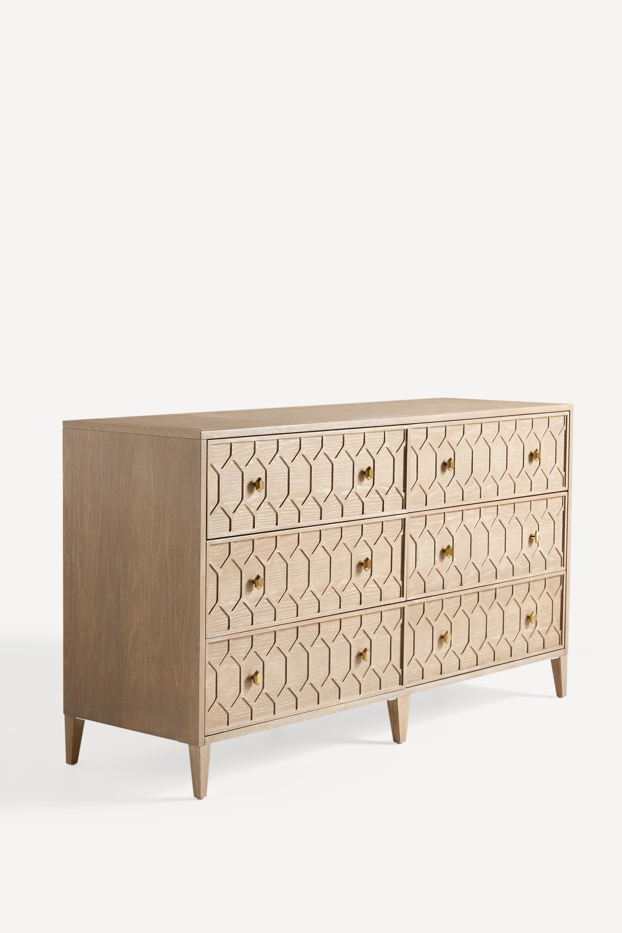 Textured Trellis Six-Drawer Dresser