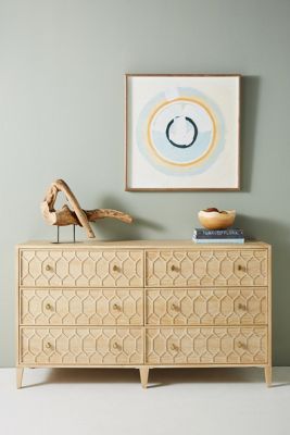 Textured Trellis Six-Drawer Dresser