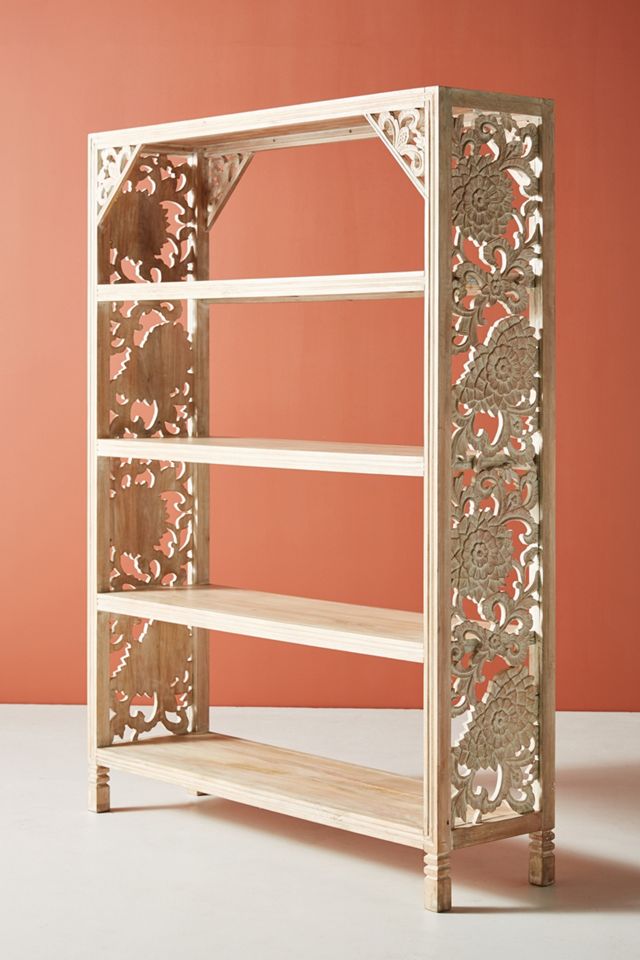 Handcarved Lotus Bookshelf #2