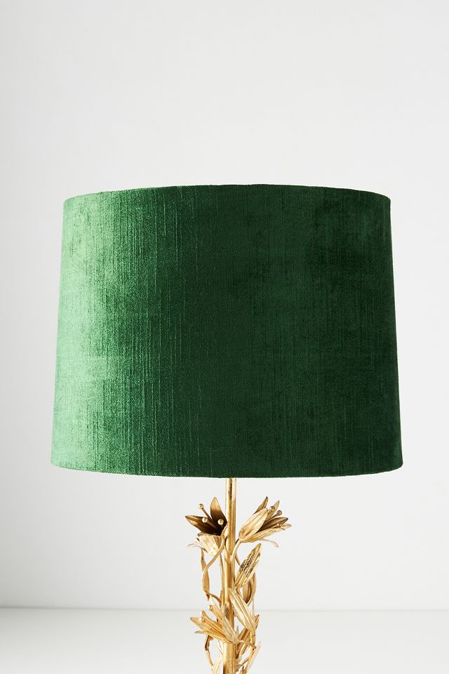 Velvet green store lampshade