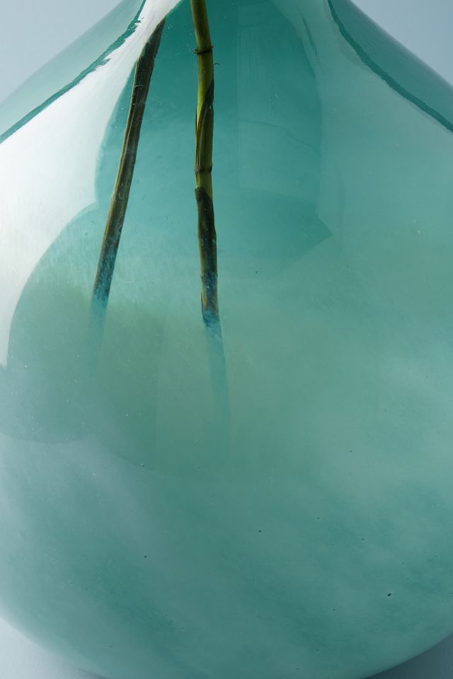 Green Glass Jug Vase #1