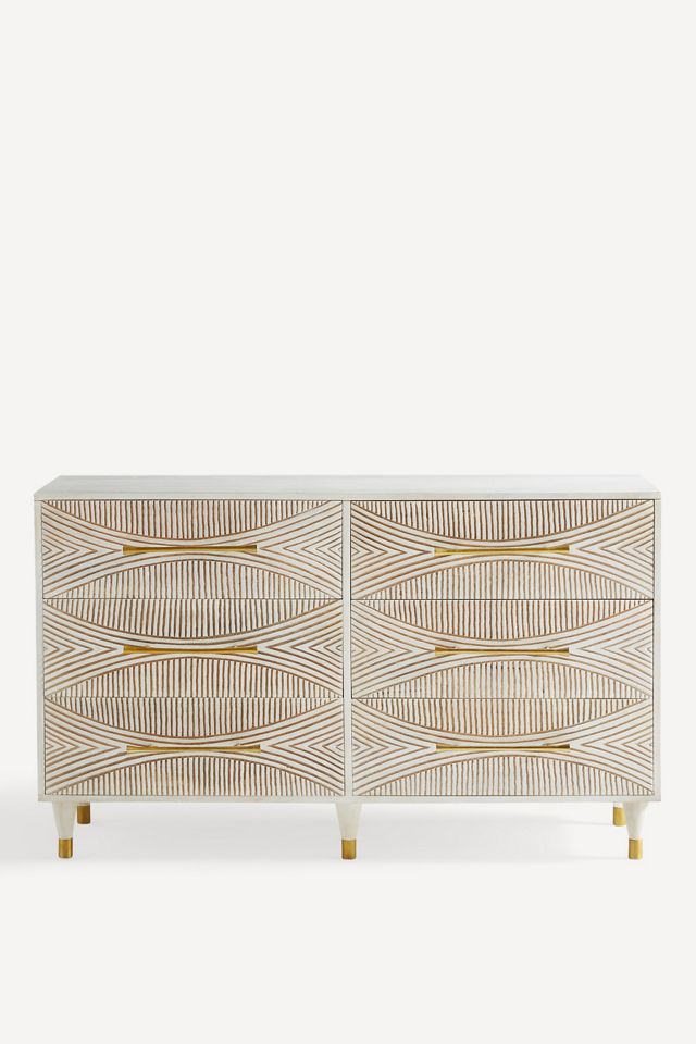 Carved Thalia Six-Drawer Dresser #1