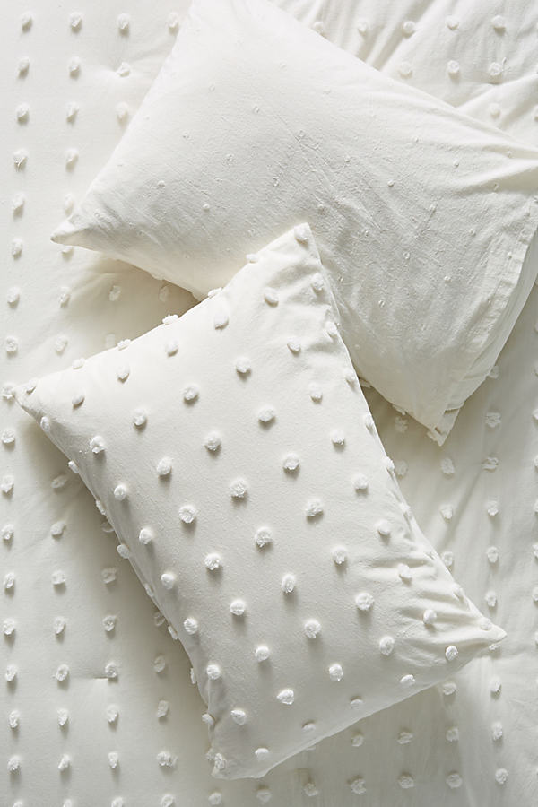 Anthropologie Tufted Makers Shams, Set Of 2 By  In White Size S2kngsham
