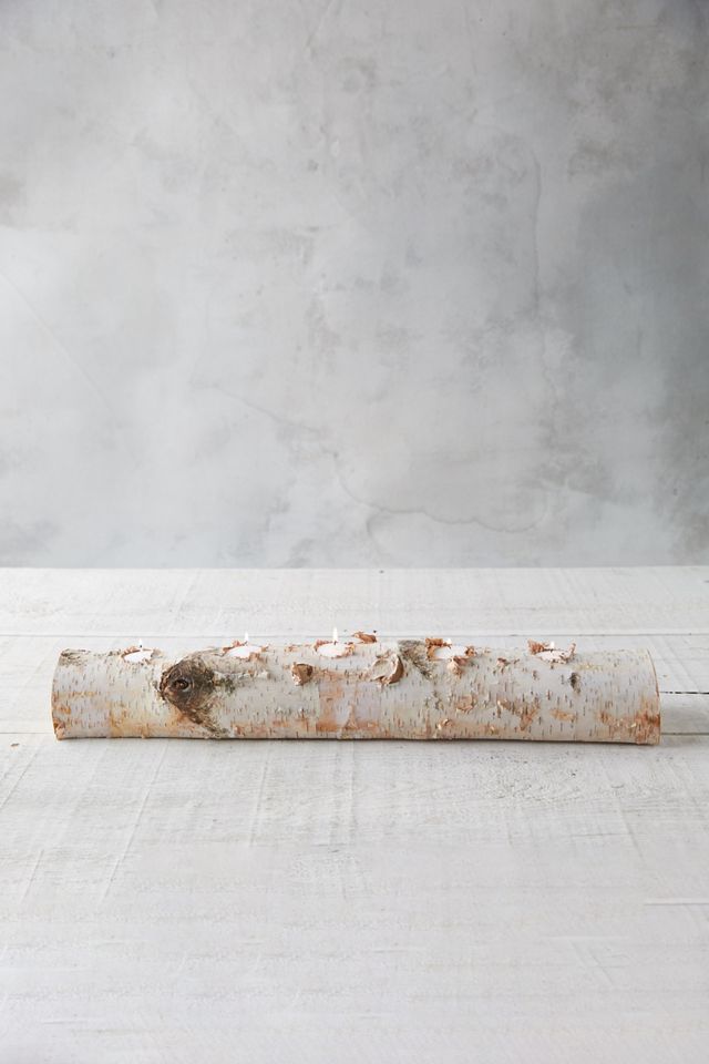 Birch Log Tea Light Holder #1