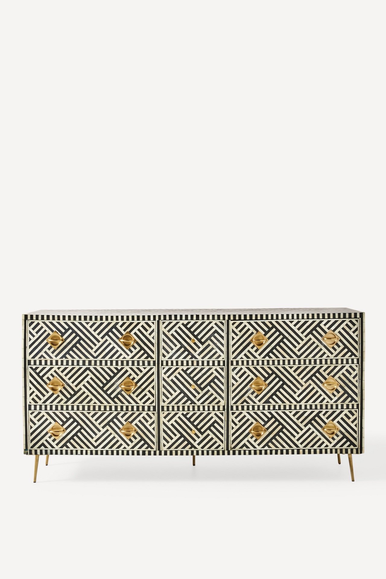 Optical Inlay Nine-Drawer Dresser