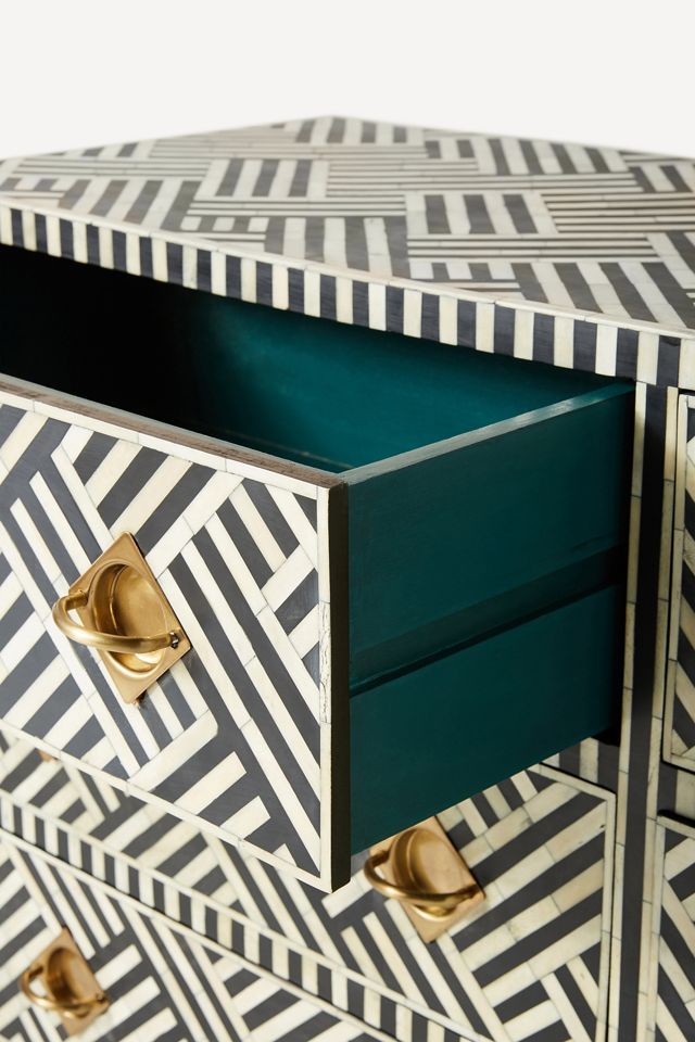 Optical Inlay Nine-Drawer Sideboard #6