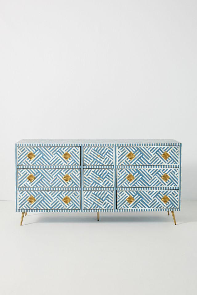 Optical Inlay Nine-Drawer Sideboard #1
