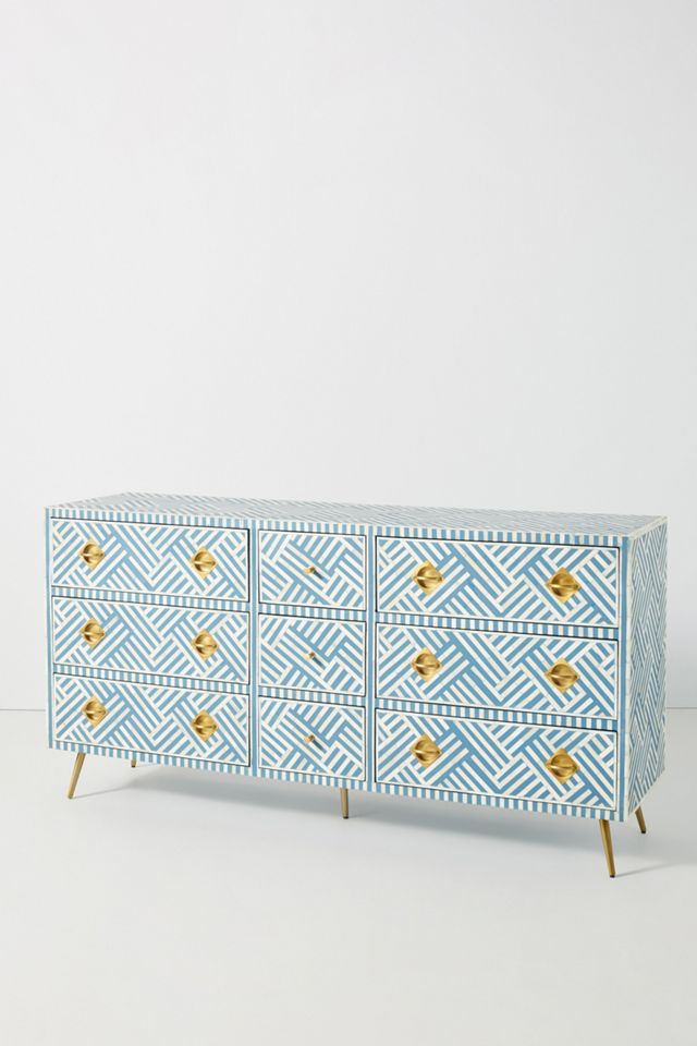 Optical Inlay Nine-Drawer Sideboard #2