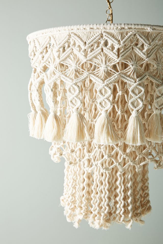 Macrame chandelier deals anthropologie