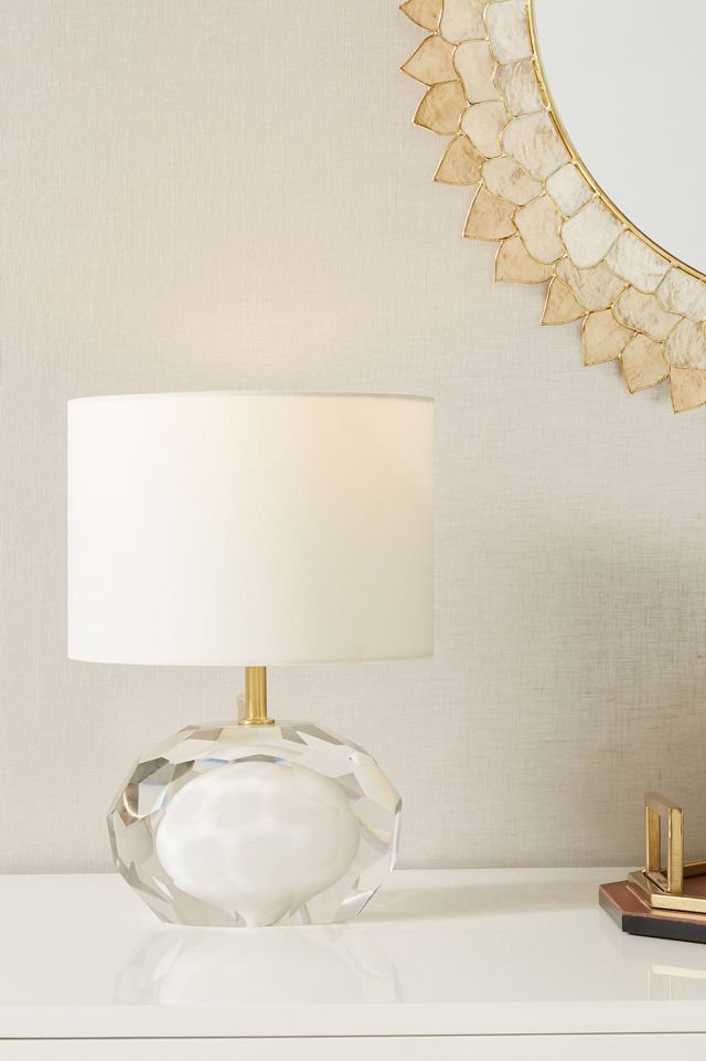 Mara Faceted Crystal Brass Table Lamp