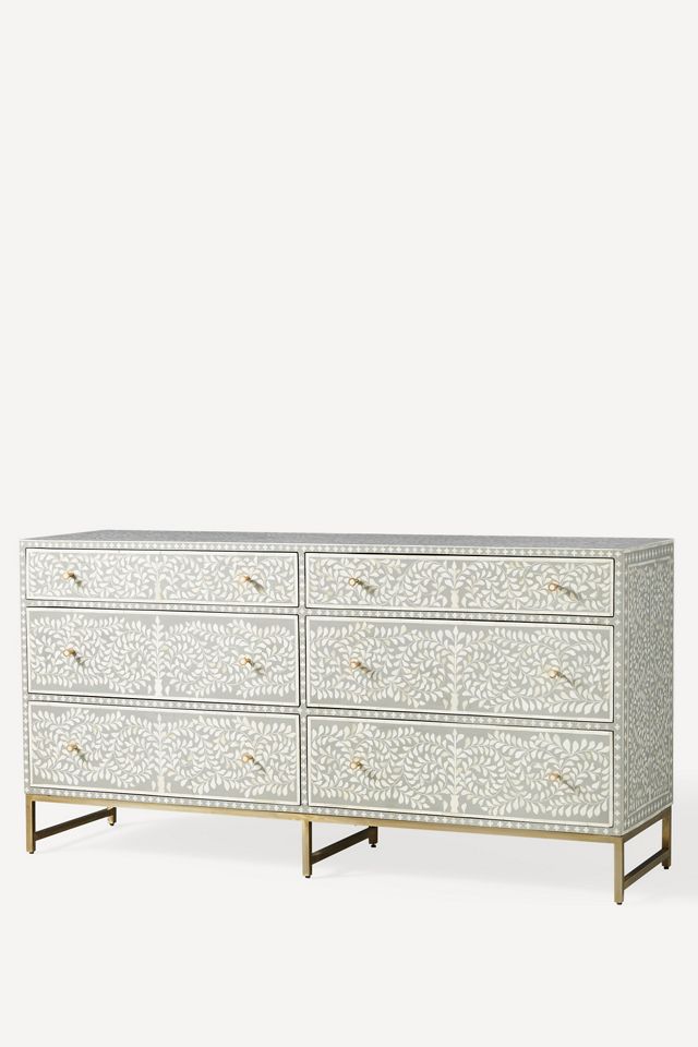 Scroll Vine Inlay Six-Drawer Dresser #2